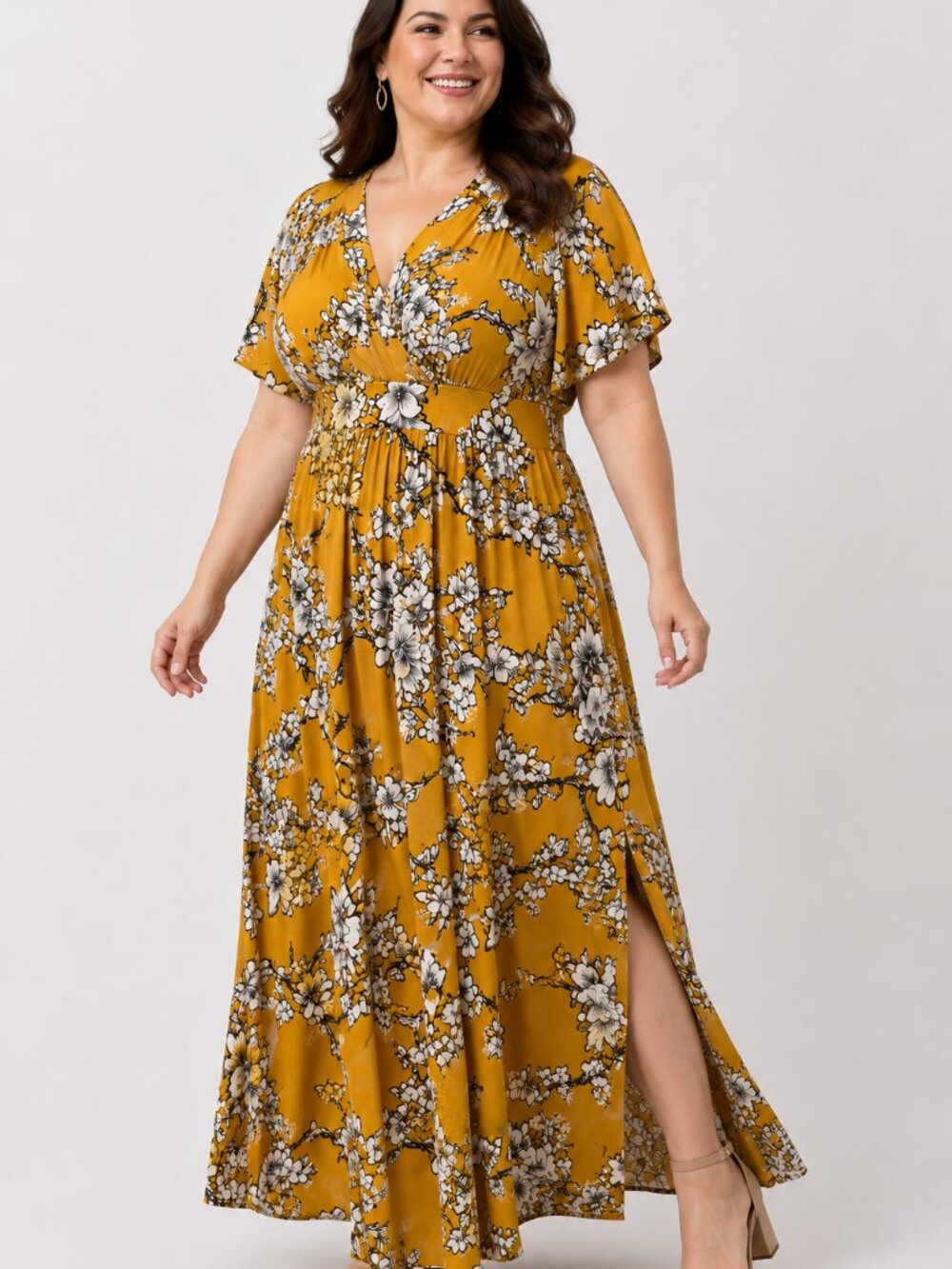 NWT Kiyonna Women's Vienna Maxi Dress, Soft, Stretchy, 2X Plus